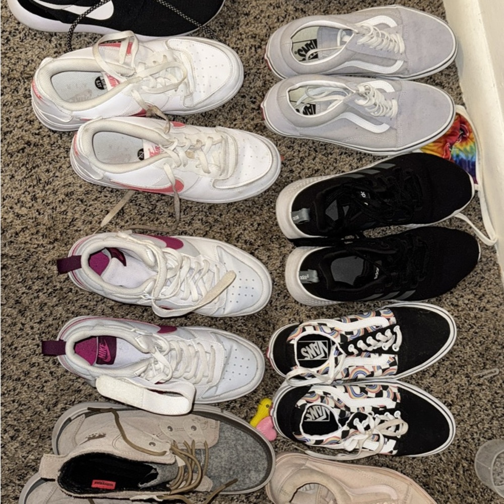 Women's Sneakers, and sorrel boots- White, Black, Gray